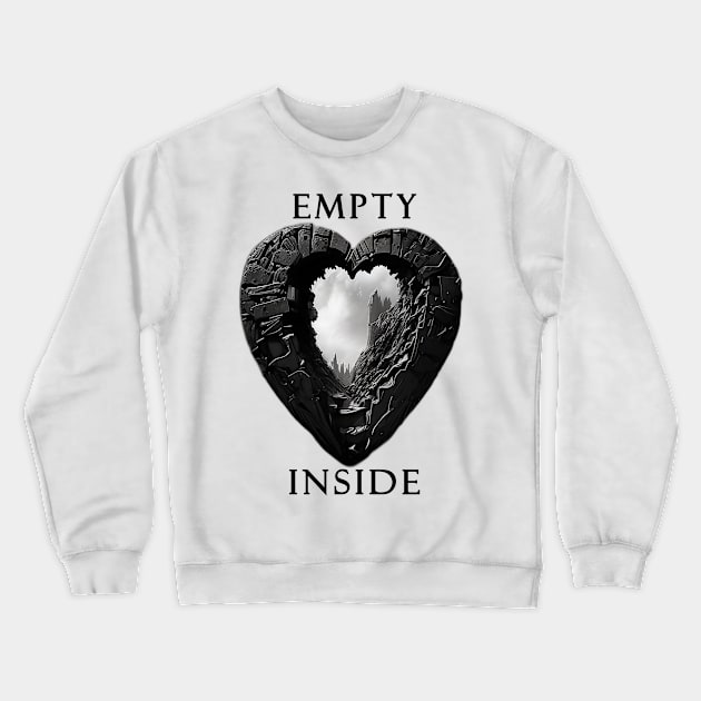 Empty Inside - Hollow Heart Steampunk Style Crewneck Sweatshirt by AniMilan Design